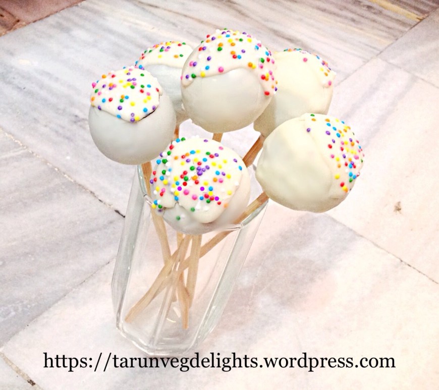 White Chocolate Coated Chocolate Cake Pops