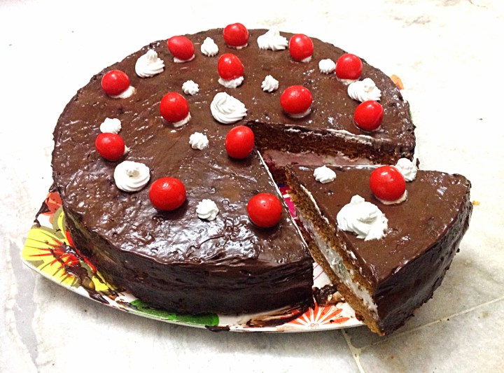 Chocolate Cake with Whipped Cream Filling & Ganache