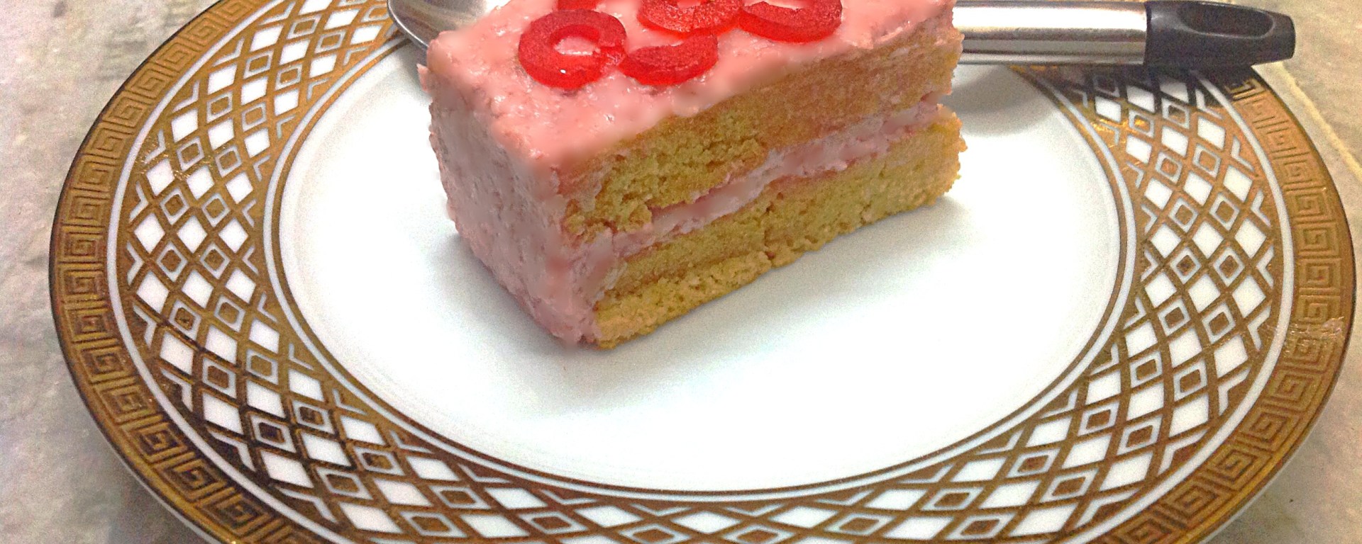 Eggless Vanilla Cake with Strawberry Buttercream