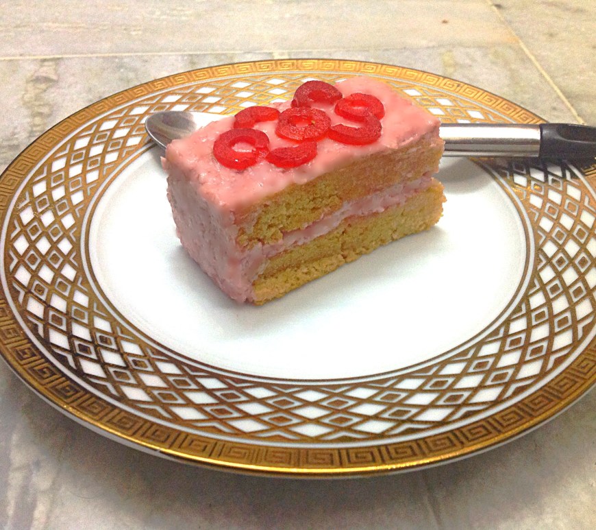 Eggless Vanilla Cake with Strawberry Buttercream