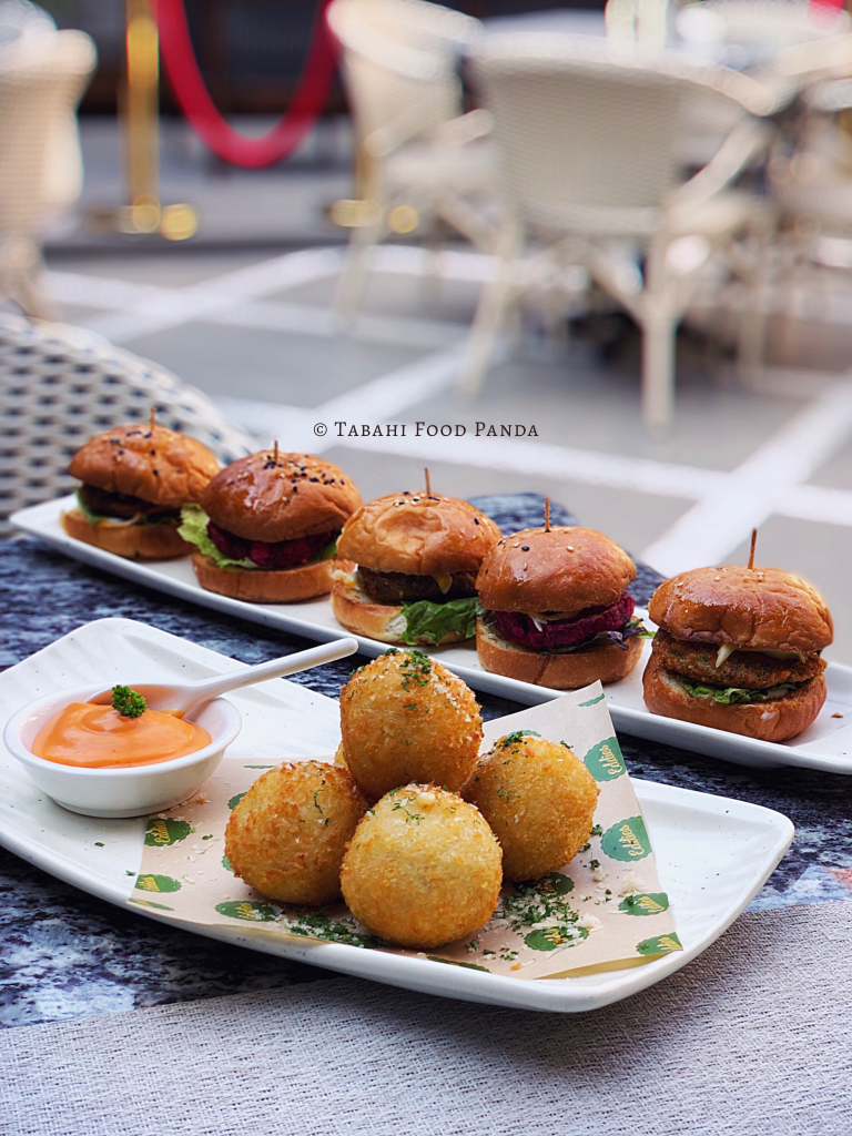 Three cheese poppers & Five spice burgers